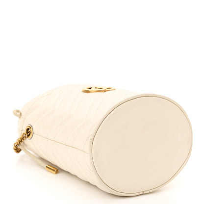 Gucci Calfskin Matelasse Mini GG Marmont 2.0 Bucket Bag White 4 of 12