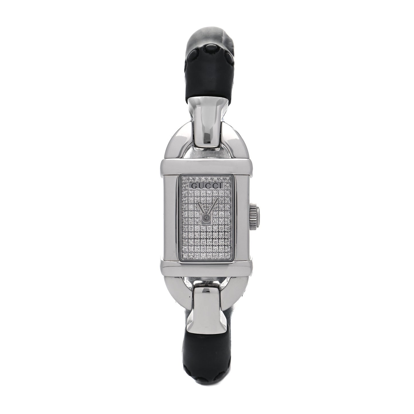 Stainless Steel Calfskin Diamond Pave 16mm 6800L Bamboo Quartz Watch