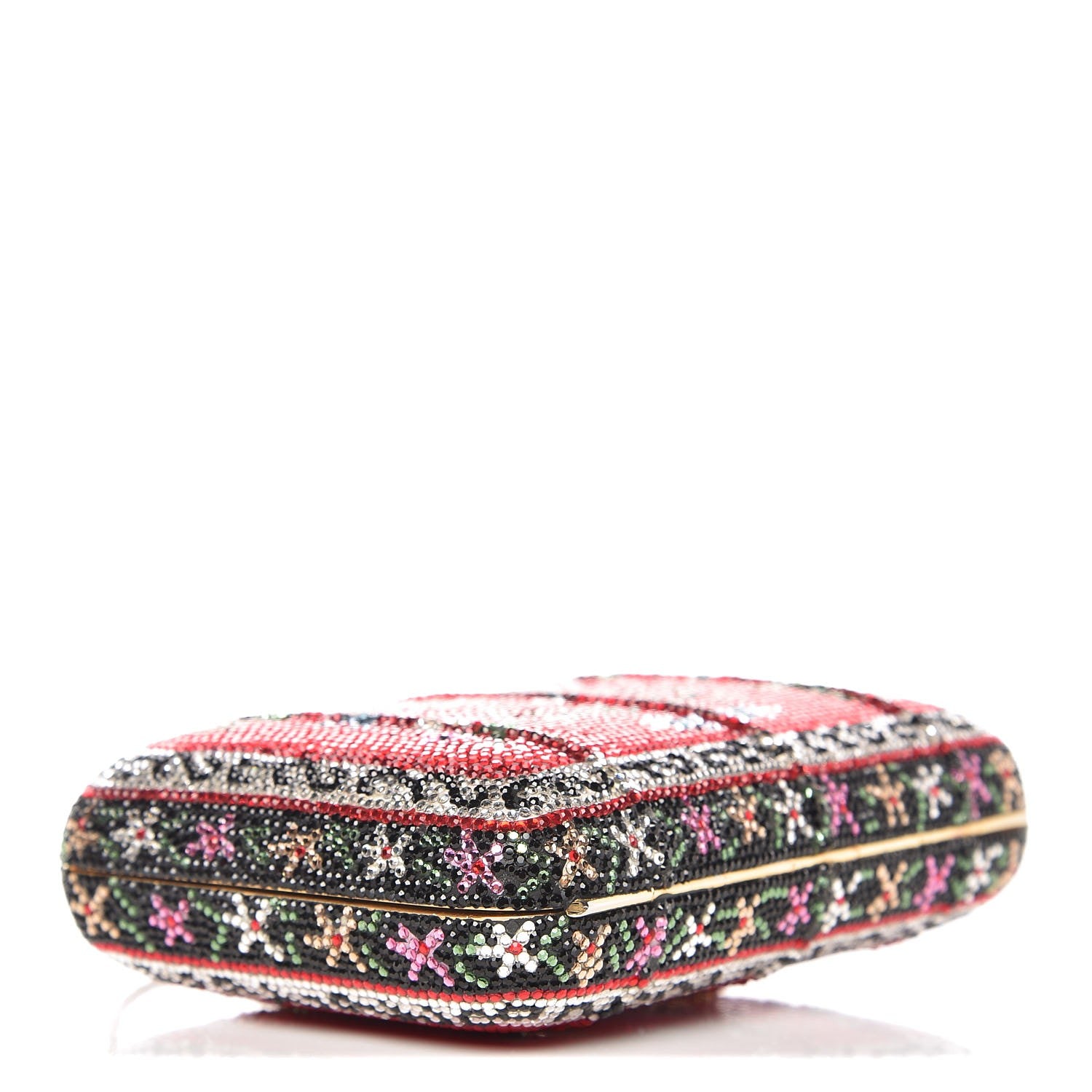 Judith Leiber Swarovski Crystal Floral Minaudiere Clutch Red 5 of 7