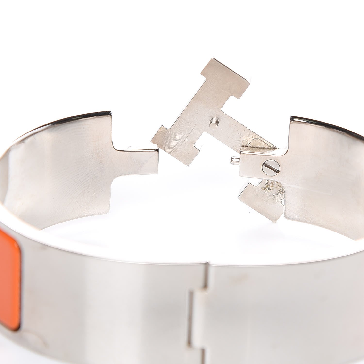 Hermes Enamel Wide Clic Clac H Bracelet GM Orange 5 of 6