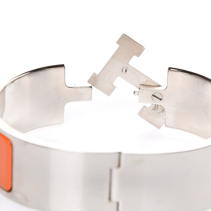 Hermes Enamel Wide Clic Clac H Bracelet GM Orange 5 of 6