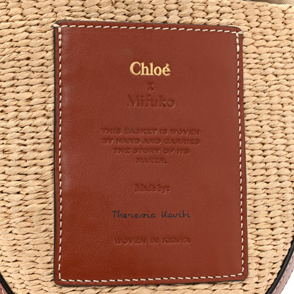 Chloe X MIFUKO Raffia Calfskin Basket Shoulder Bag Brown 8 of 10