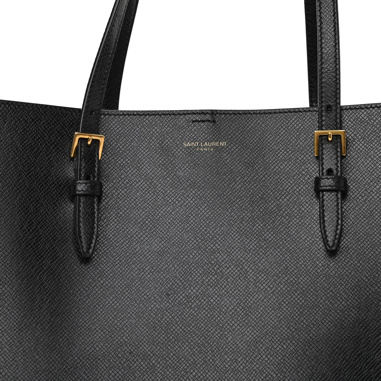Saint Laurent Grained Calfskin E/W Large Shopping Tote Black 9 of 11