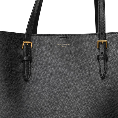 Saint Laurent Grained Calfskin E/W Large Shopping Tote Black 9 of 11