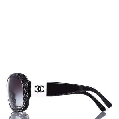 Chanel Acetate CC Lace Effect Sunglasses 5146 Black White 2 of 6