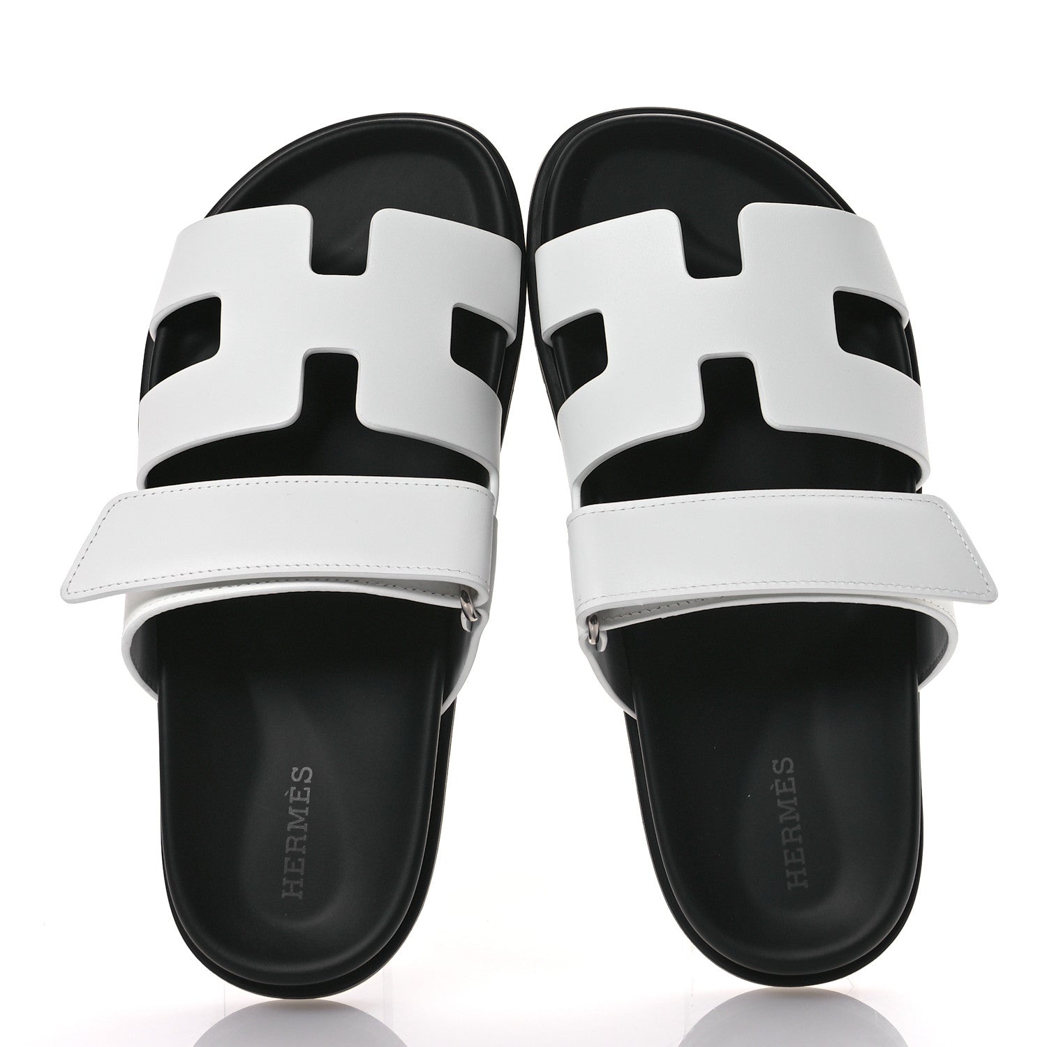 Hermes Calfskin Womens Chypre Sandals 36.5 White 2 of 9