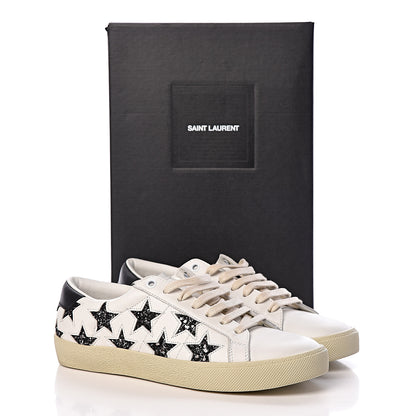 Saint Laurent Calfskin Star Court Sneakers 39 White Argent 9 of 9