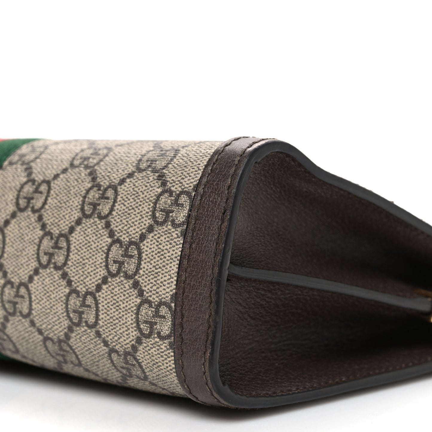 GG Supreme Monogram Web Small Ophidia Chain Shoulder Bag Brown