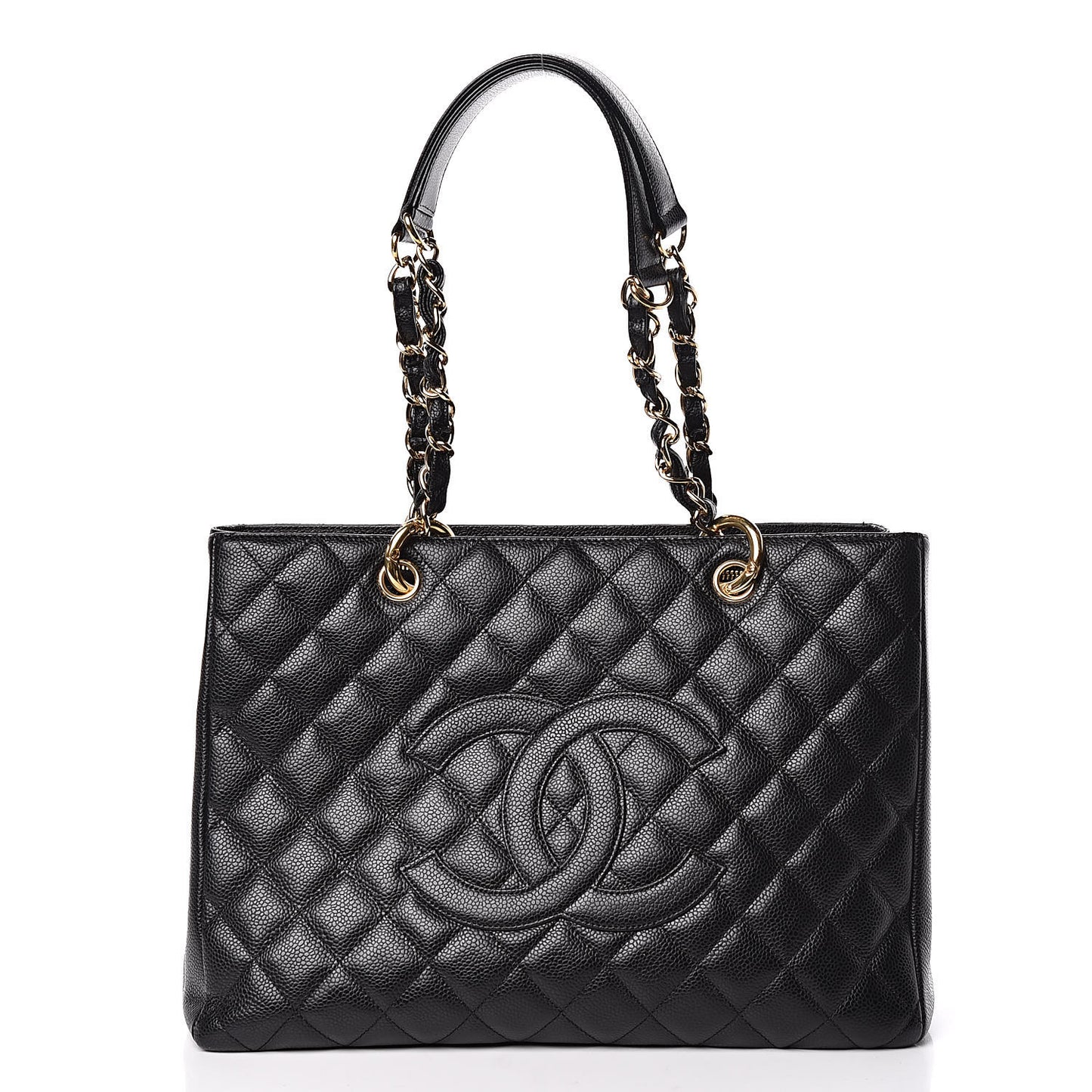 Caviar Quilted Grand Shopping Tote GST Black