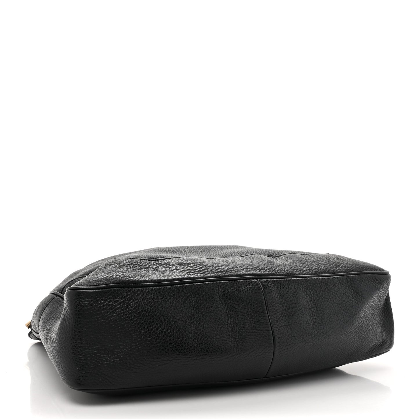 Pebbled Calfskin Medium Diana Bamboo Shoulder Bag Black