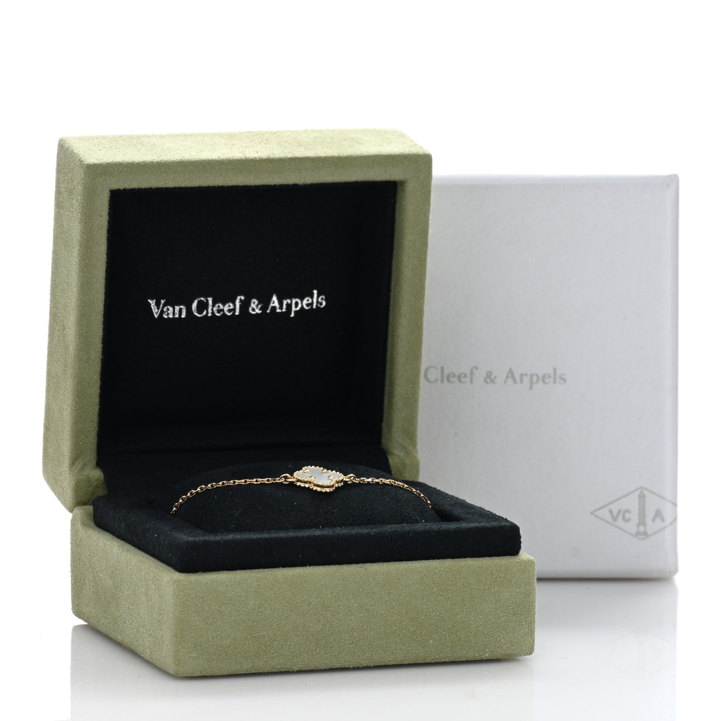 18K Yellow Gold Mother of Pearl Sweet Alhambra Bracelet