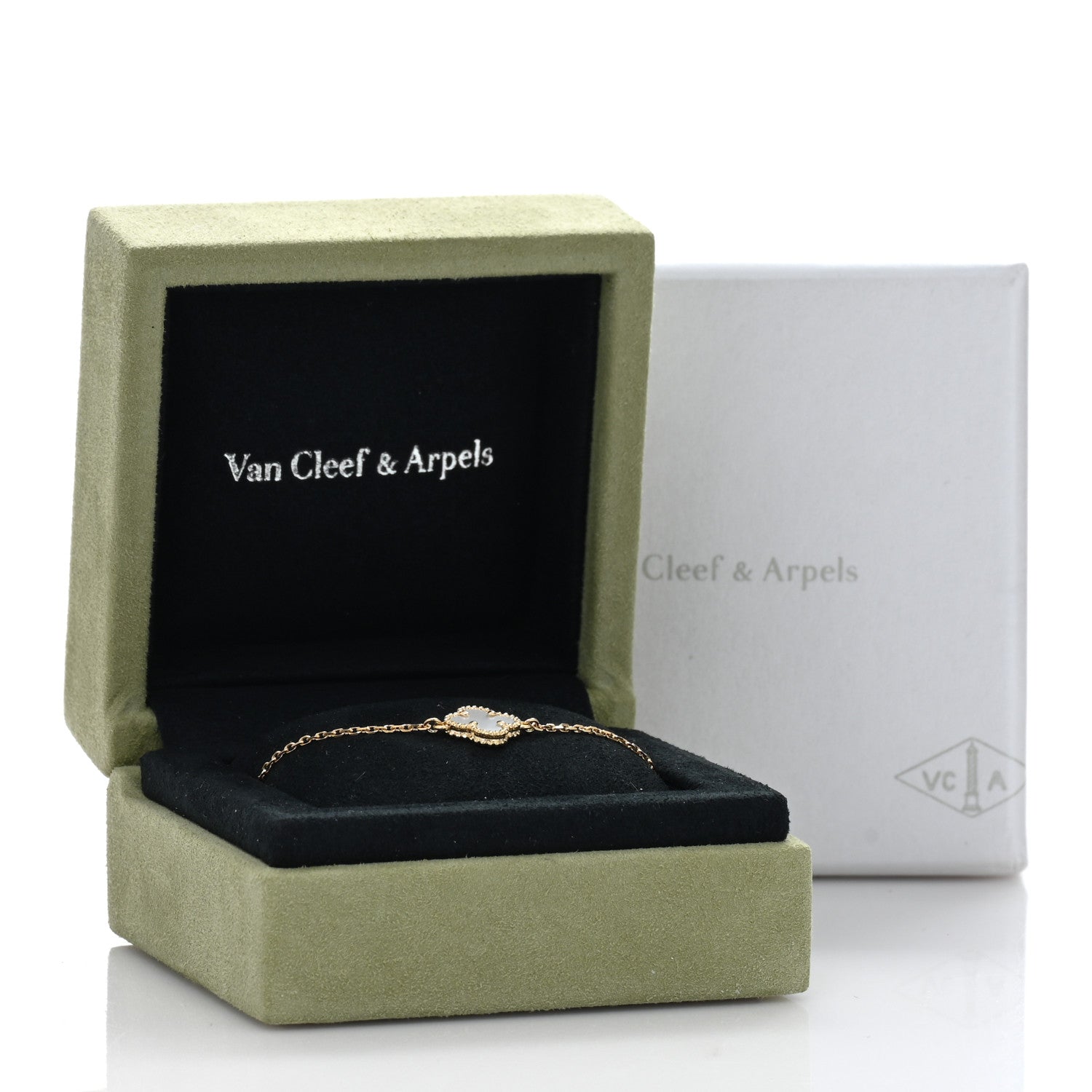 Van Cleef & Arpels 18K Yellow Gold Mother of Pearl Sweet Alhambra Bracelet 4 of 4