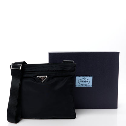 Prada Nylon Vela Flat Messenger Bag Black 12 of 12