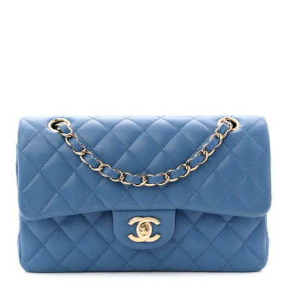 Chanel Caviar Quilted Small Double Flap Blue 1 of 10