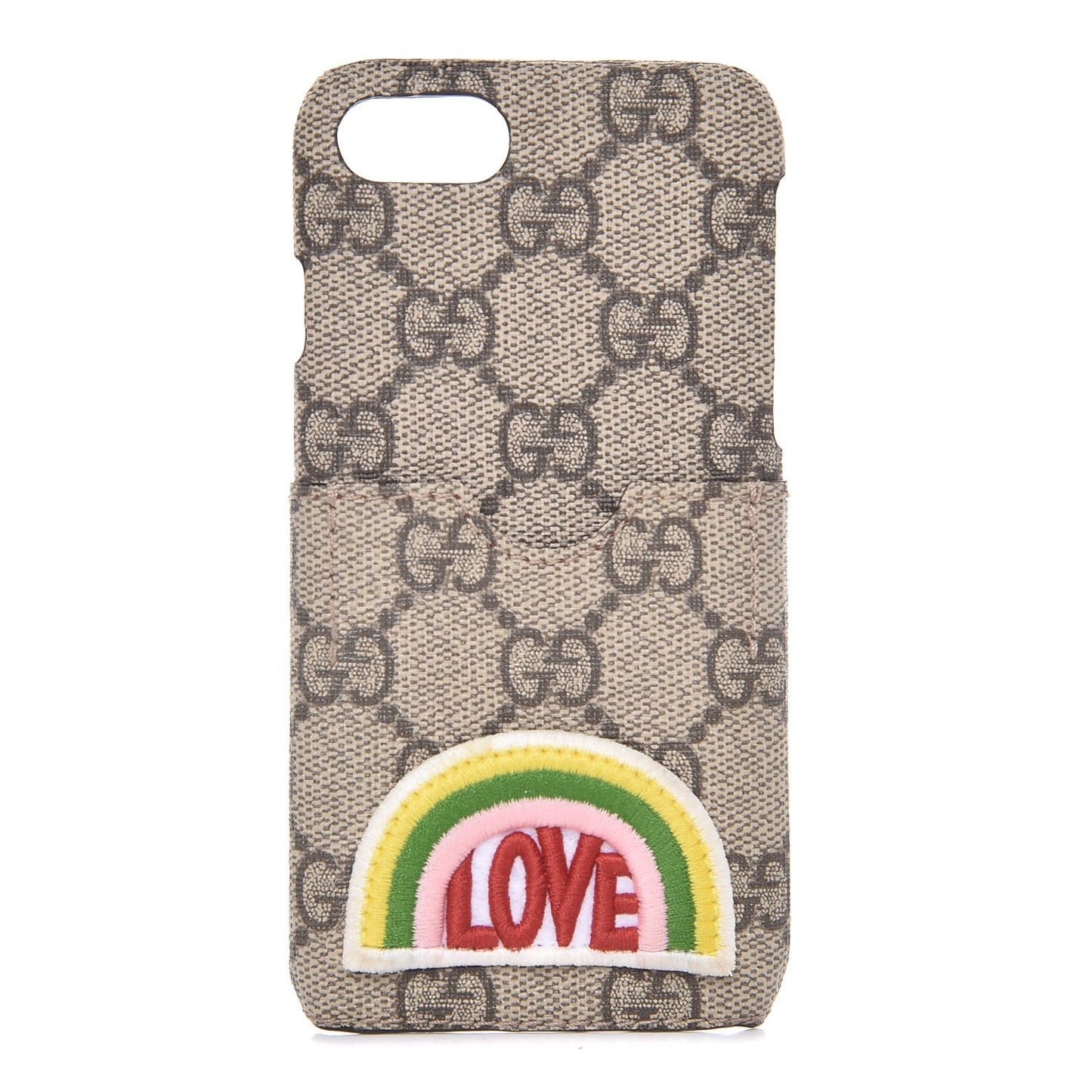 GG Supreme Monogram Embroidered Rainbow iPhone 7 Case