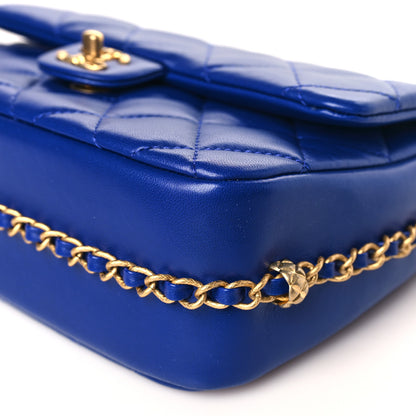 Chanel Lambskin Quilted Large CC Chain Flap Blue 9 of 10