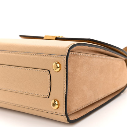 Salvatore Ferragamo Calfskin Suede Small Boxyz Beige 9 of 9