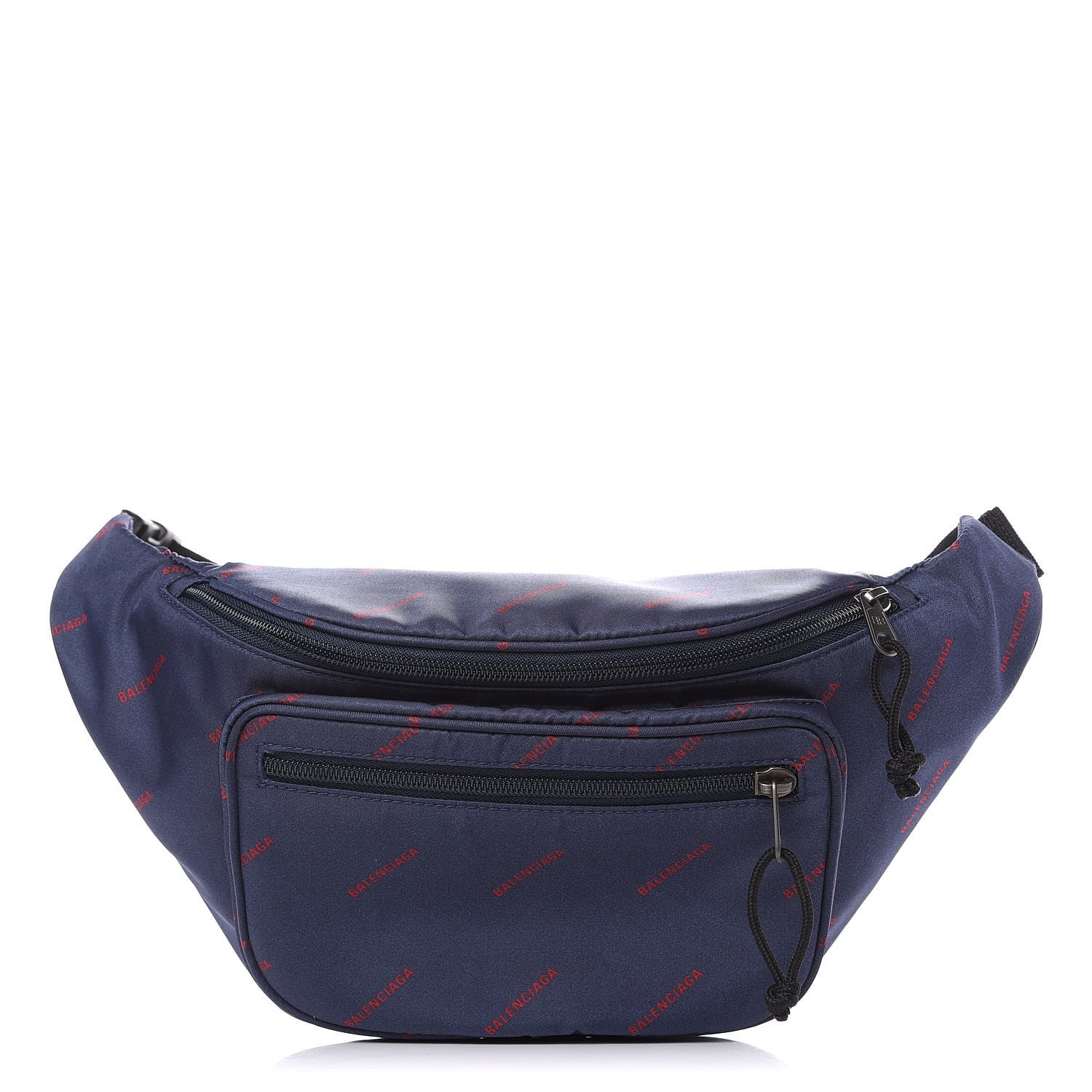 Balenciaga Twill Nylon Allover Logo Explorer Beltpack Bleu Canopee Rouge 1 of 9