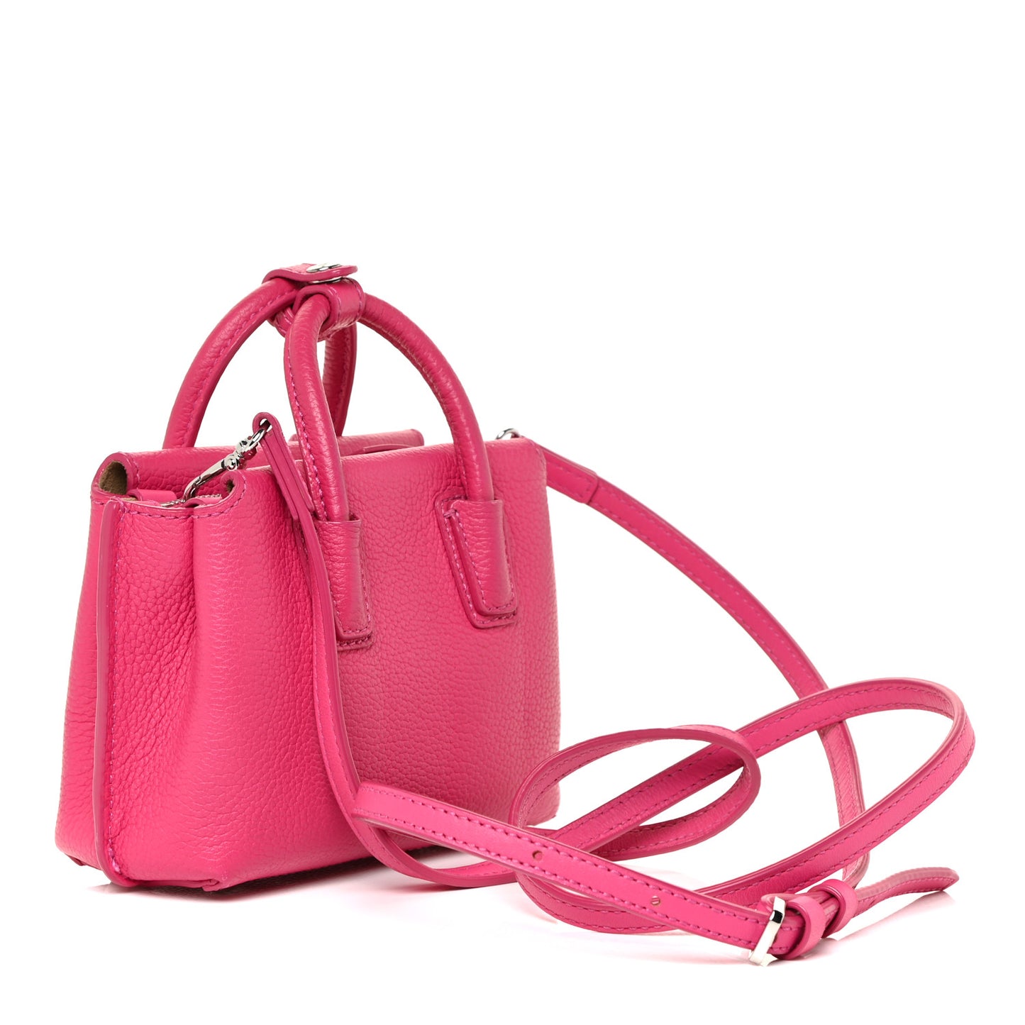 Grained Calfskin X-Mini Milla Tote Beetroot Pink
