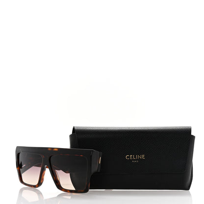 Celine Acetate Flat Top Rectangular Sunglasses CL400921 Dark Havana 8 of 8