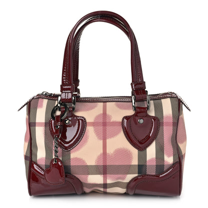Burberry Nova Check Heart Small Chester Bowling Bag Berry Red 1 of 8