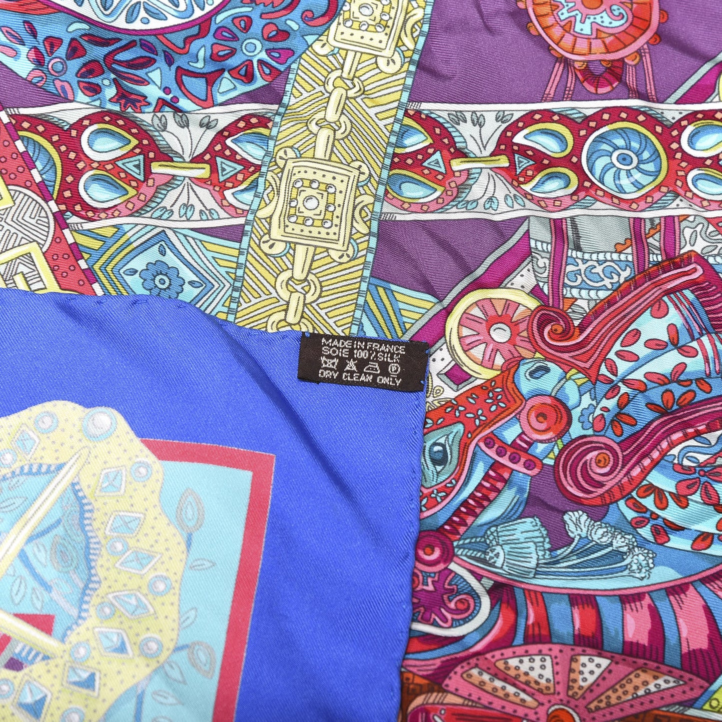 Silk Le Songe De La Licorne Scarf 90 Bleu Klein Parme Turquoise