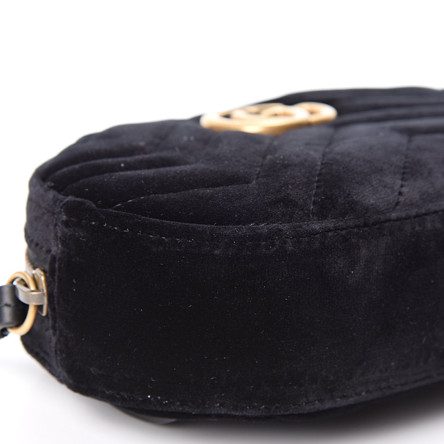 Velvet Matelasse GG Marmont Belt Bag 85 34 Black