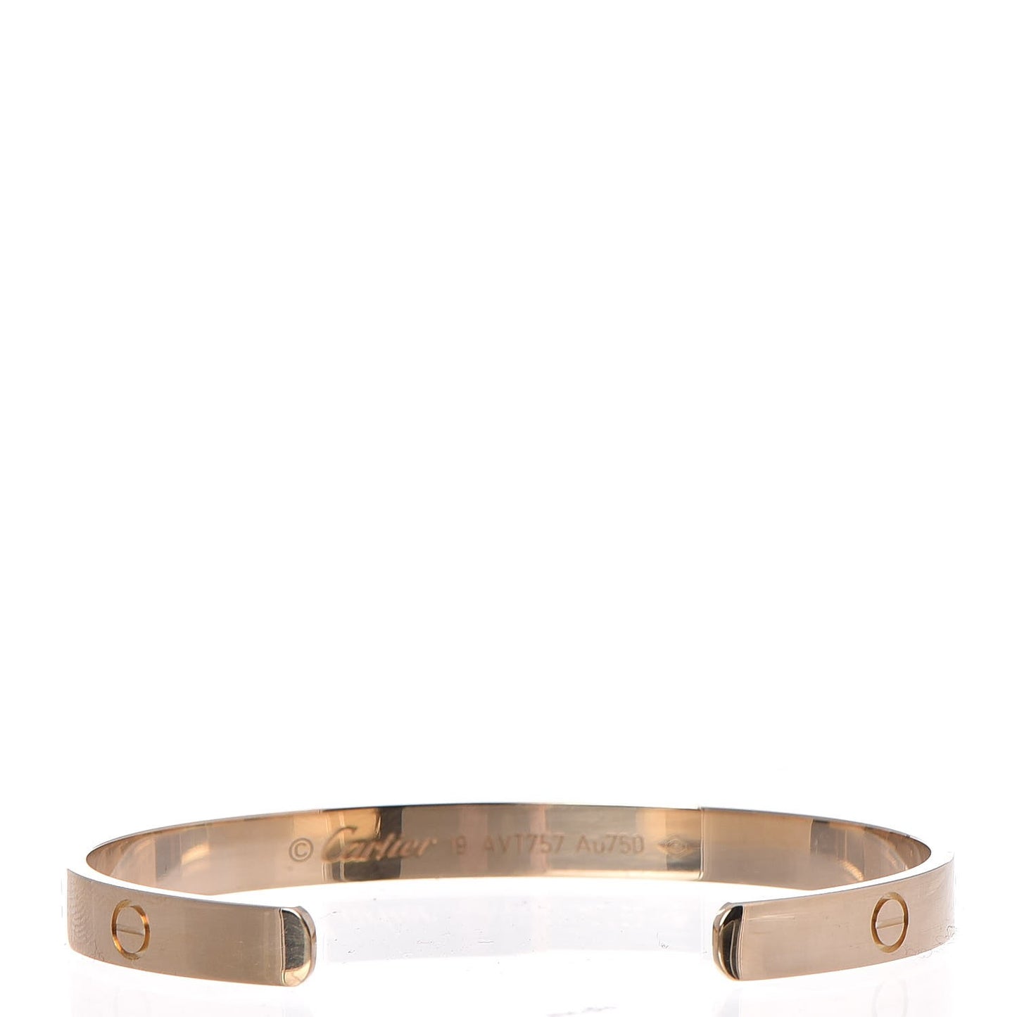 18K Yellow Gold LOVE Cuff Bracelet 19