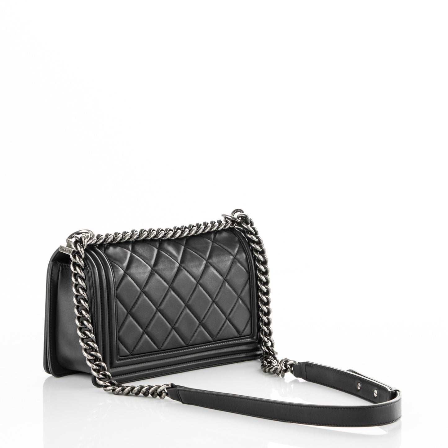 Calfskin Quilted Medium Boy Flap Black