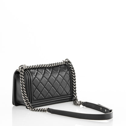 Chanel Calfskin Quilted Medium Boy Flap Black 3 of 7