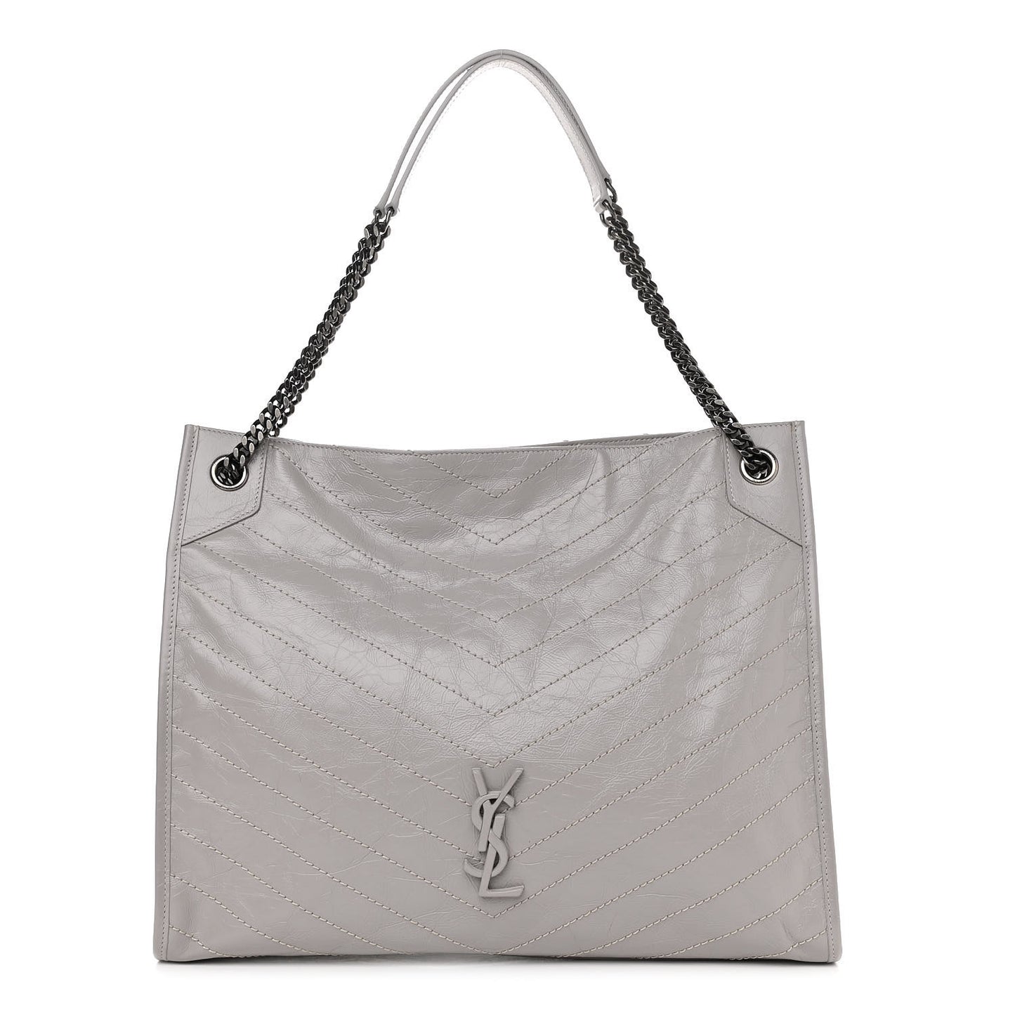 Crinkled Calfskin Matelasse Monogram Niki Shoulder Bag Granite