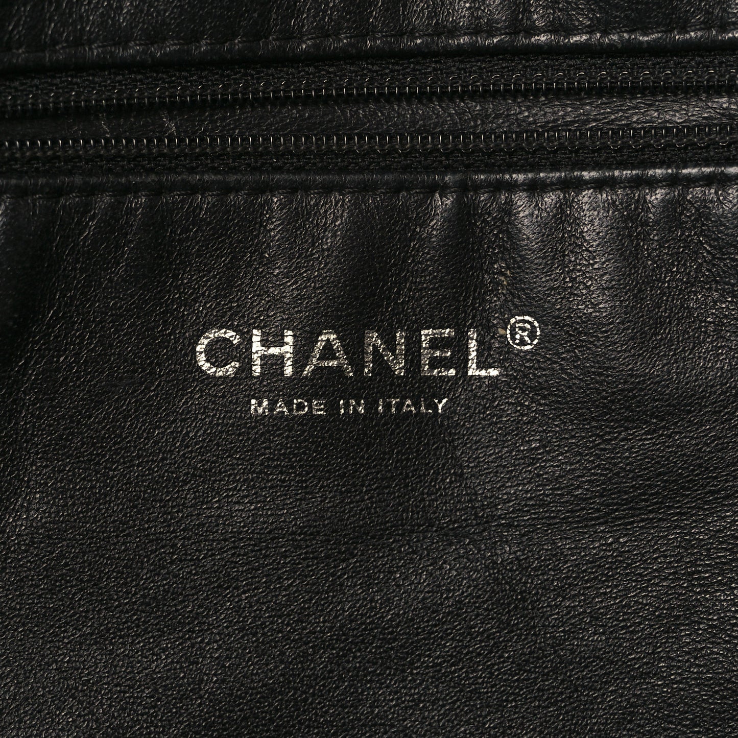 Glazed Calfskin East West Modern Chain Tote Black
