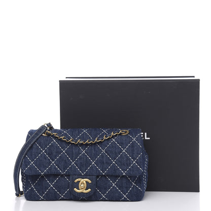 Chanel Denim Quilted Medium Denim Trip Single Flap Blue 11 of 11