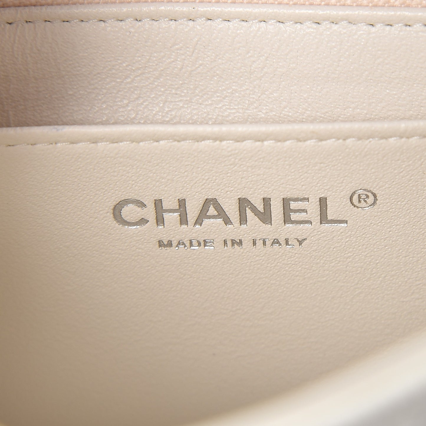 Crumpled Calfskin Quilted Mini Square Flap White