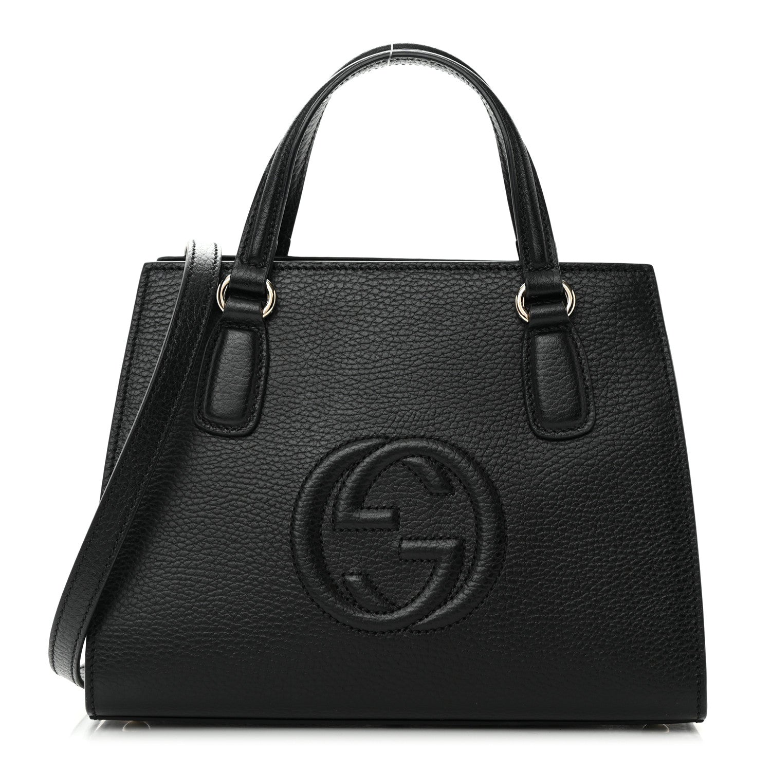 Gucci Pebbled Calfskin Medium Soho Top Handle Satchel Black 1 of 15