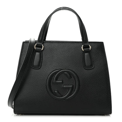 Gucci Pebbled Calfskin Medium Soho Top Handle Satchel Black 1 of 15