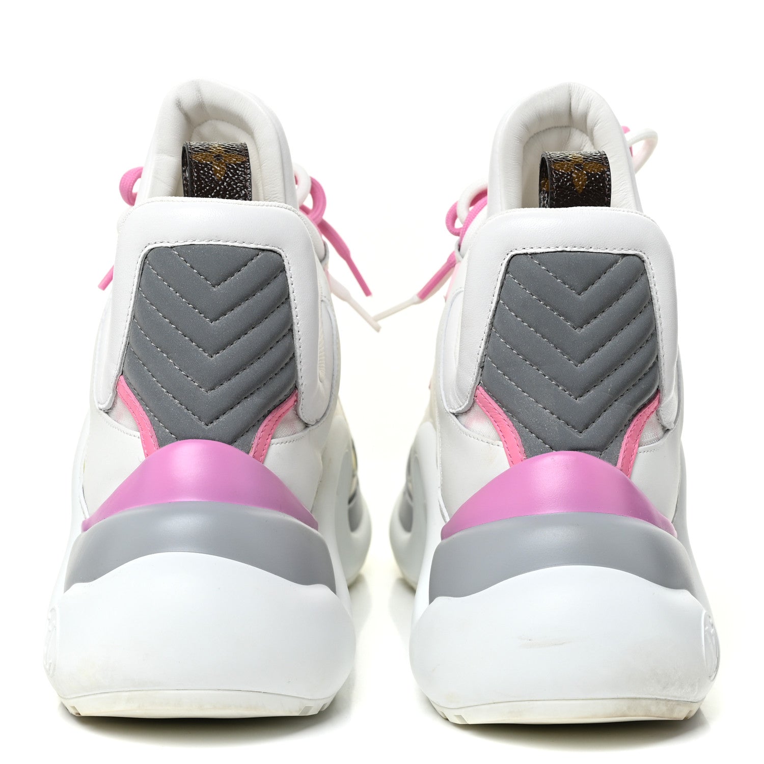 Louis Vuitton Calfskin Technical Nylon LV Archlight Sneakers 40 White Pink Yellow 4 of 17