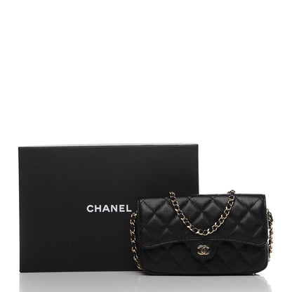 Chanel Caviar Quilted Flap Phone Holder With Chain Black 12 of 12