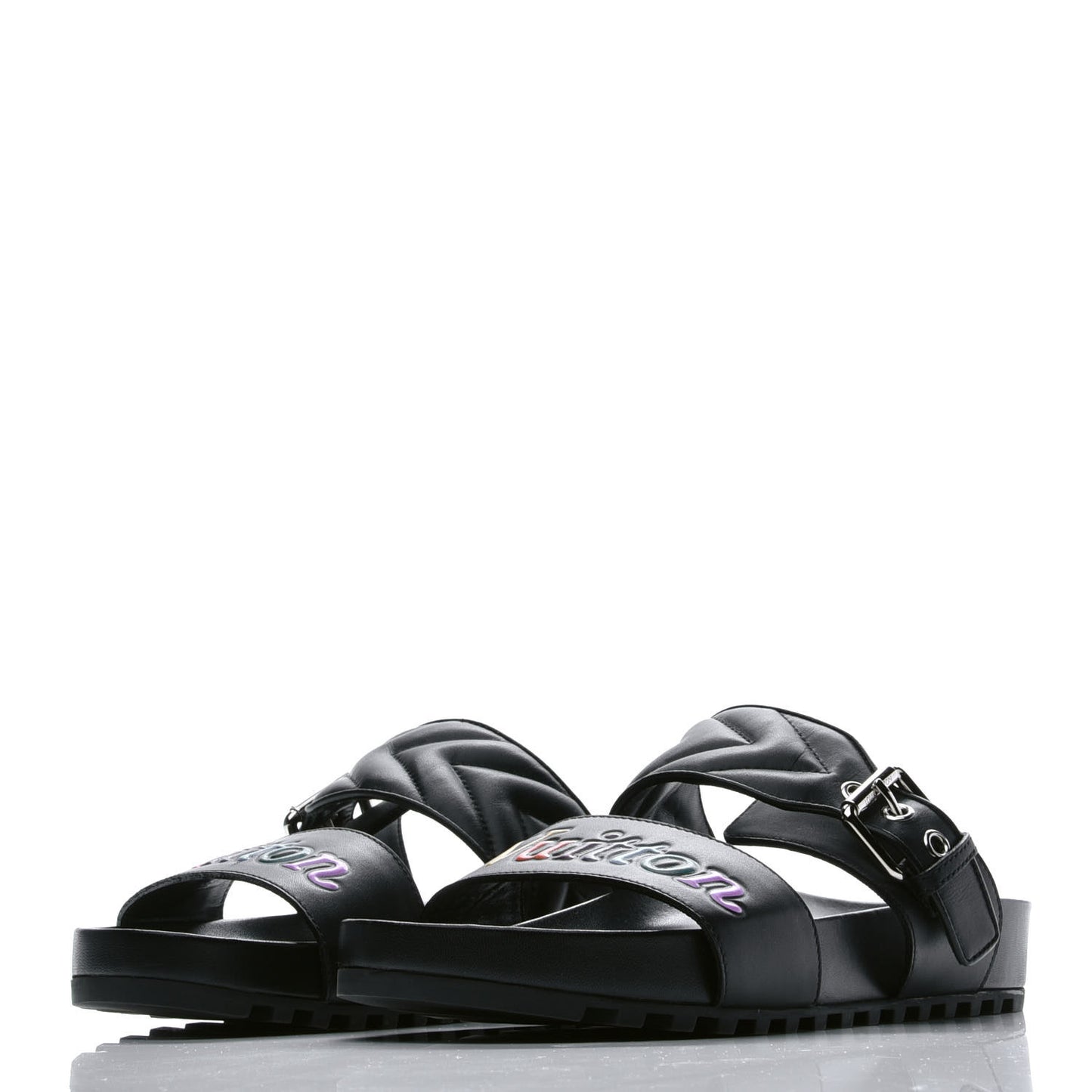 Calfskin New Wave Bom Dia Mule Sandals 37 Black
