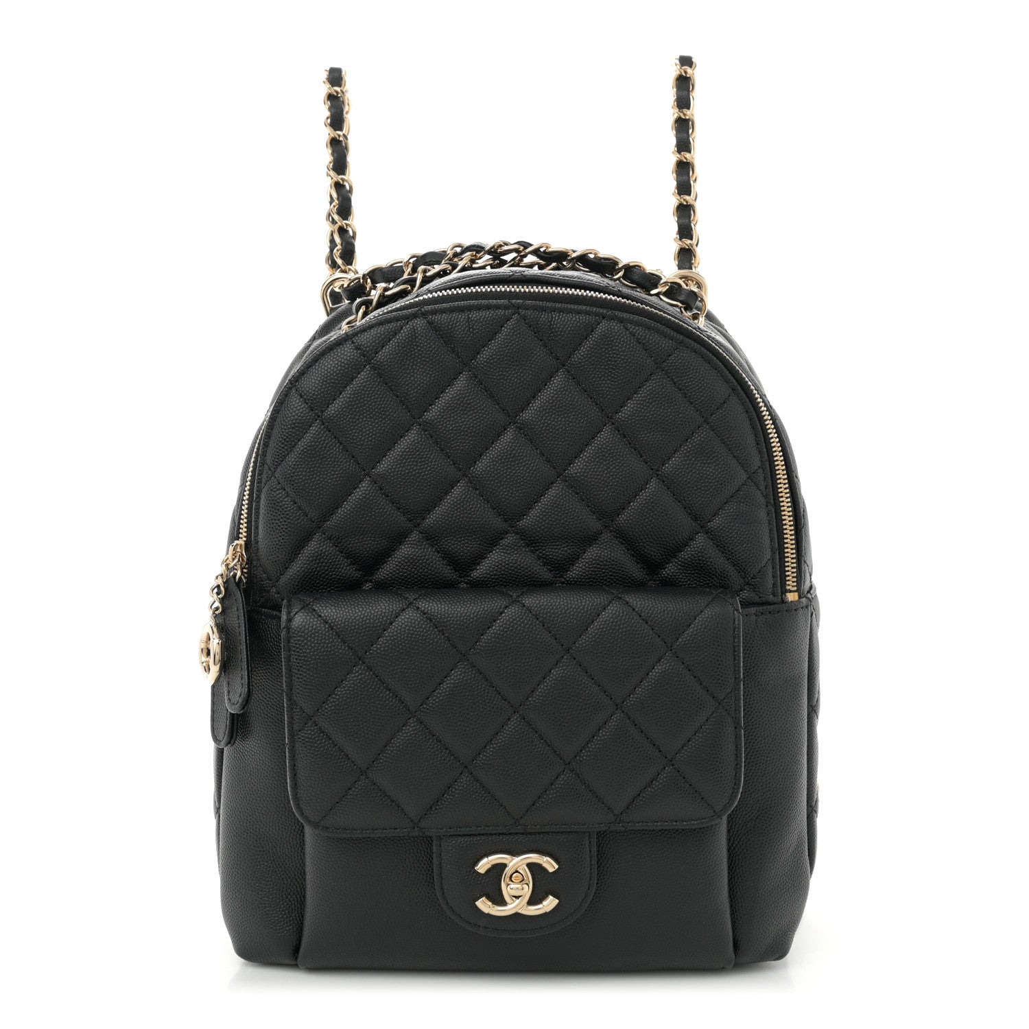Chanel Caviar Quilted Medium Zip Around Backpack Black 1 of 10