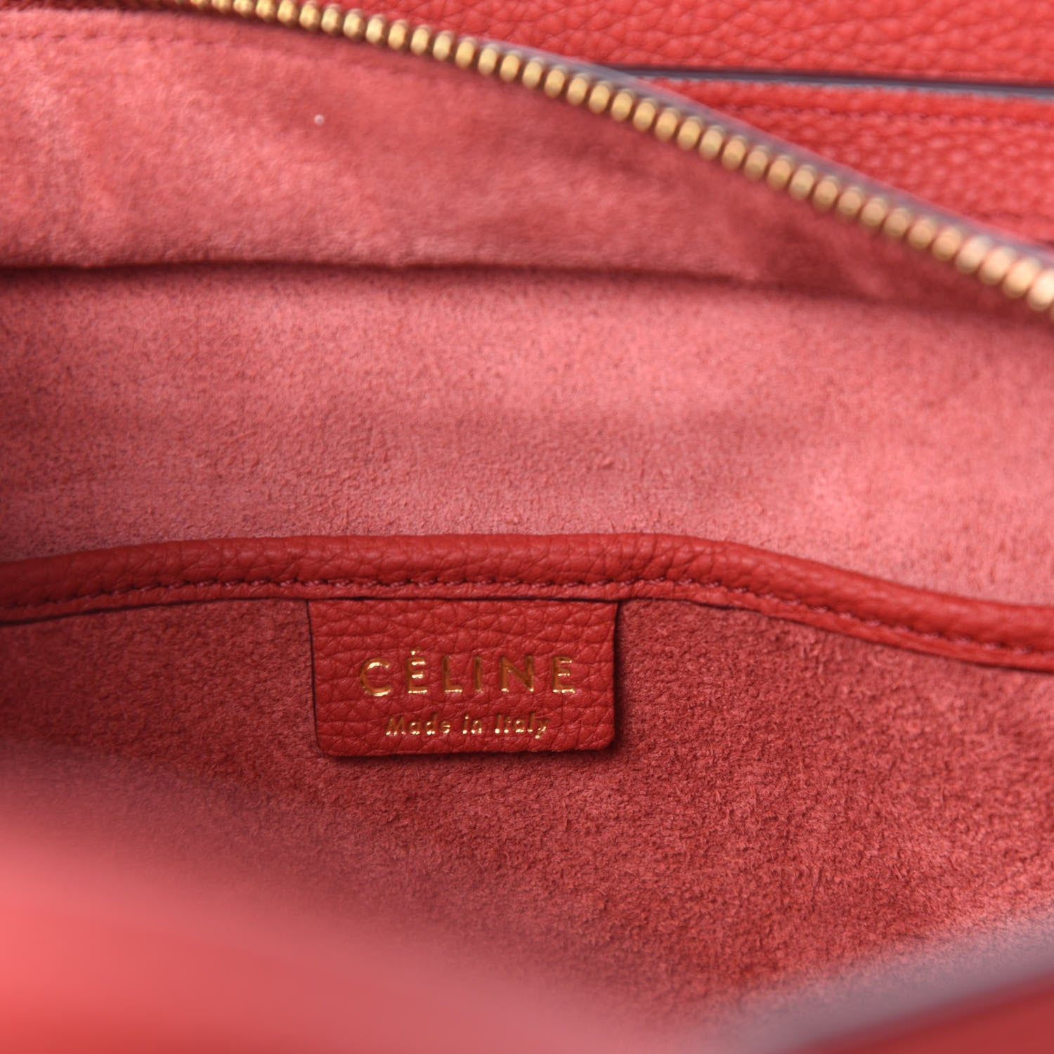 Celine Baby Grained Calfskin Nano Luggage Red 8 of 10