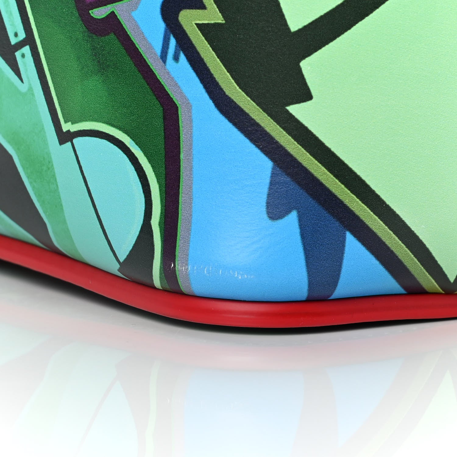 Christian Louboutin Calfskin Metro Graf Spikes East West Cabata Tote Green Multicolor 12 of 12