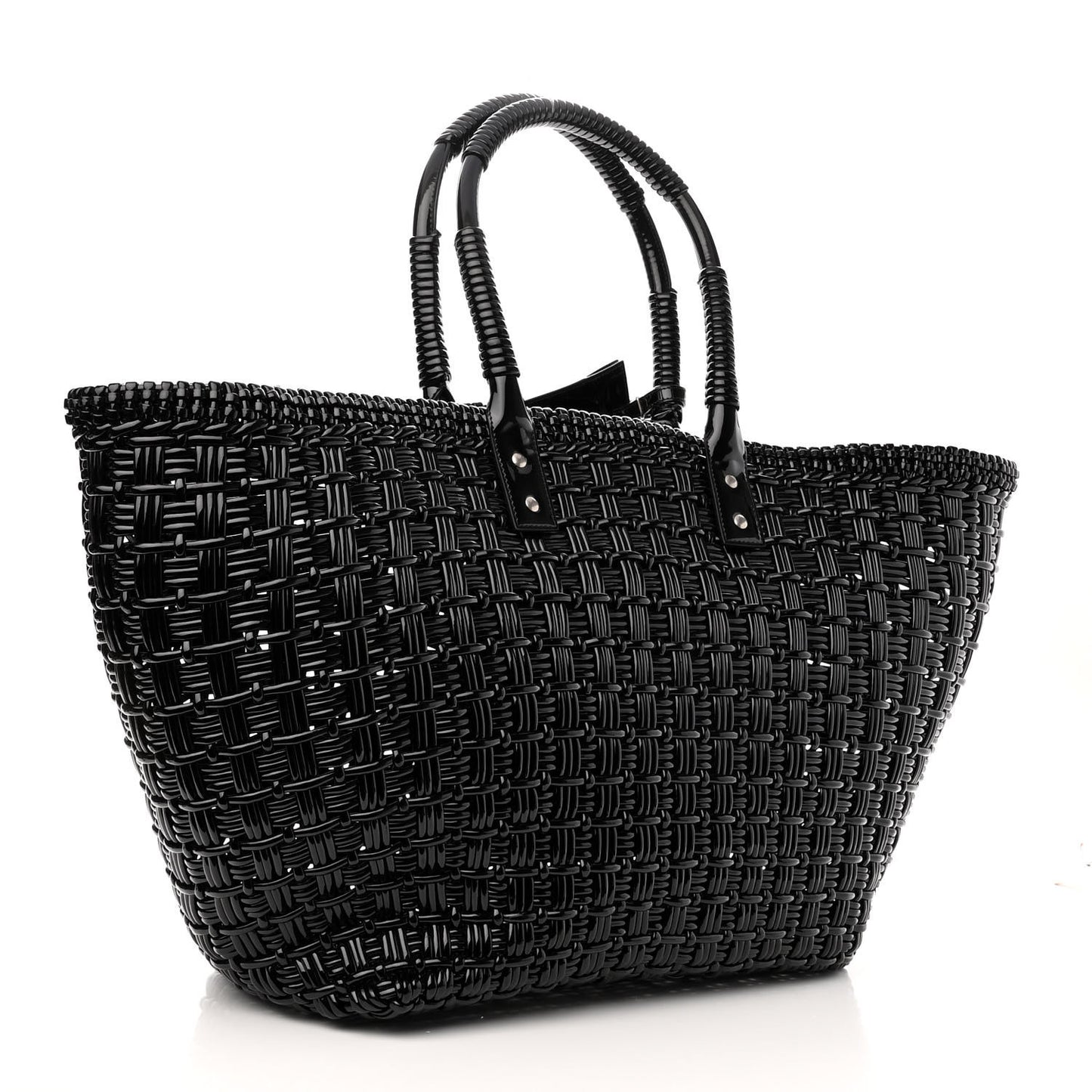 Faux Calfskin XL Bistro Basket Black