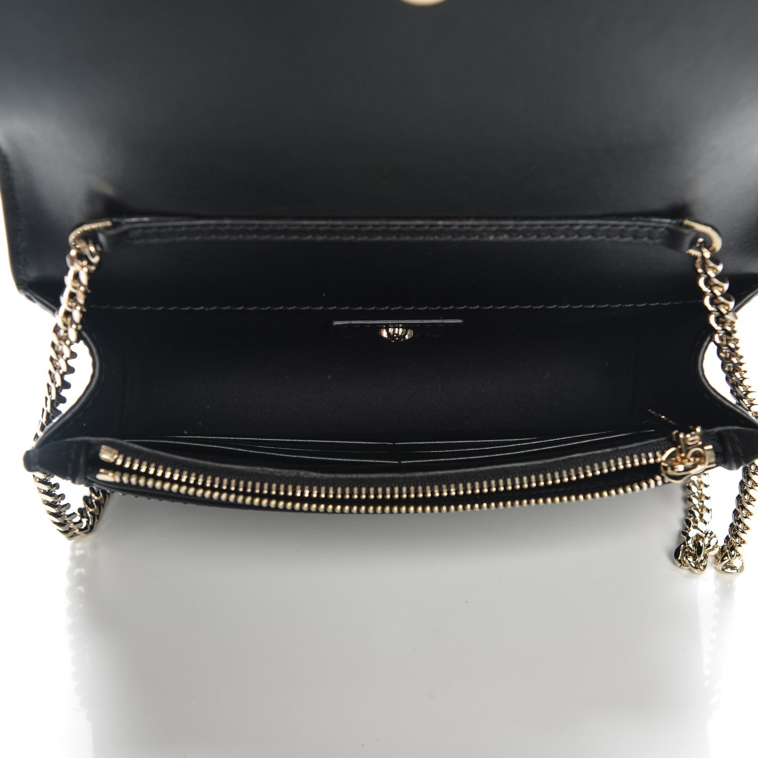 Versace Calfskin Palazzo Crystal Chain Evening Bag Black 5 of 7