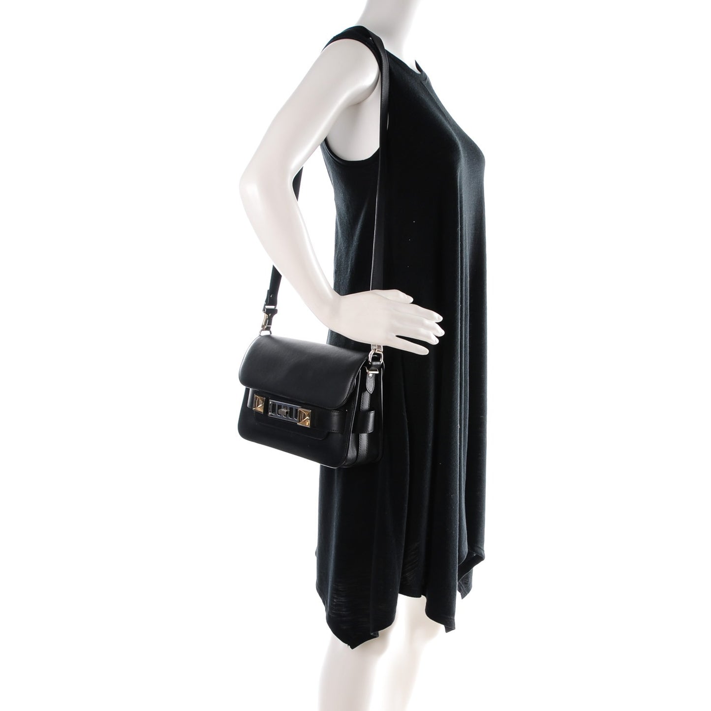 Calfskin PS11 Mini Classic Shoulder Bag Black