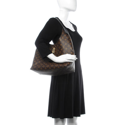Louis Vuitton Monogram Flower Hobo Black 2 of 8