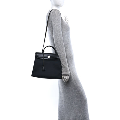 Hermes Military Toile Vache Hunter Herbag Zip PM 31 Black 2 of 11