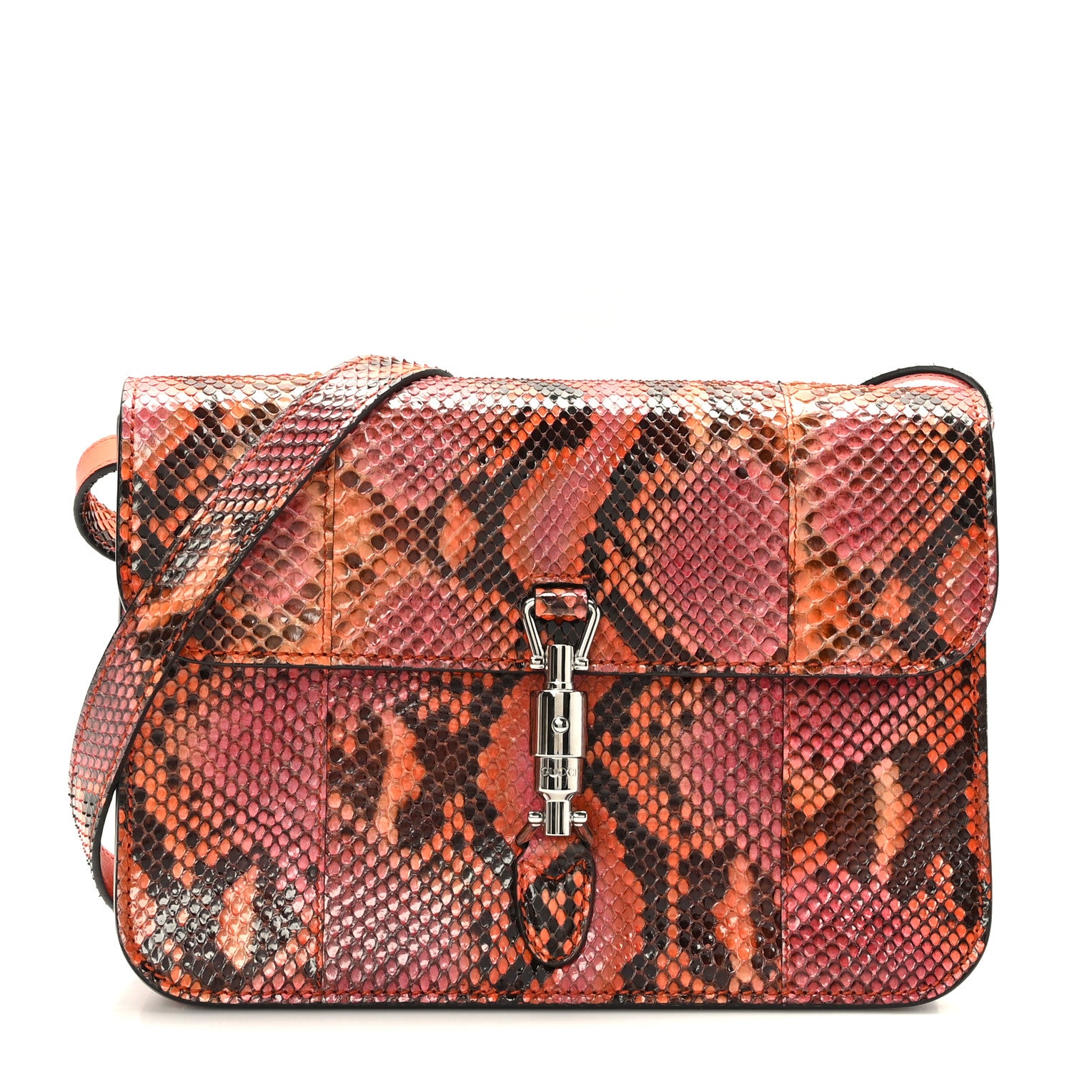 Gucci Snakeskin Small Jackie Shoulder Bag Deep Paprika Rocky 1 of 9