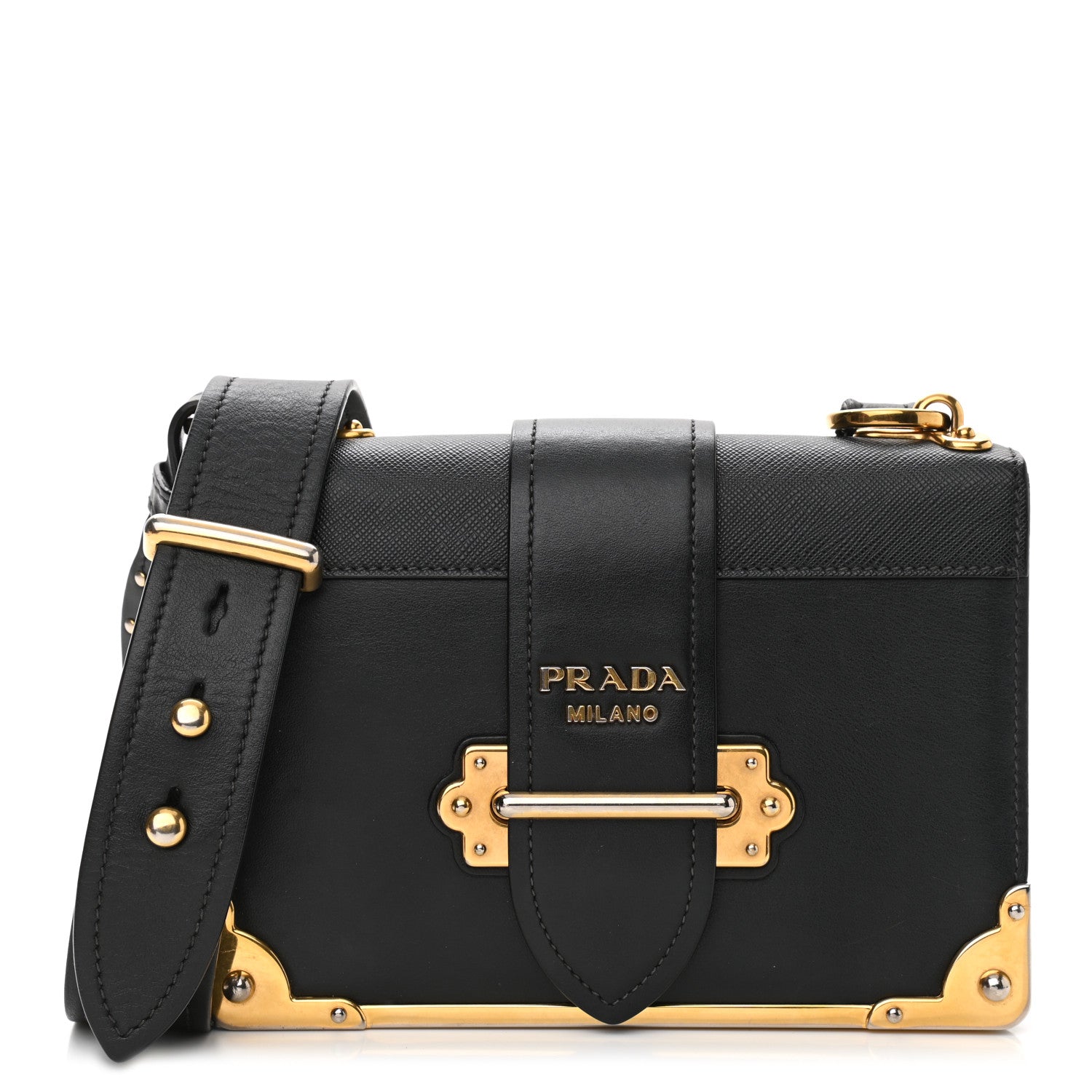 Prada City Calf Saffiano Cahier Bag Black 1 of 14
