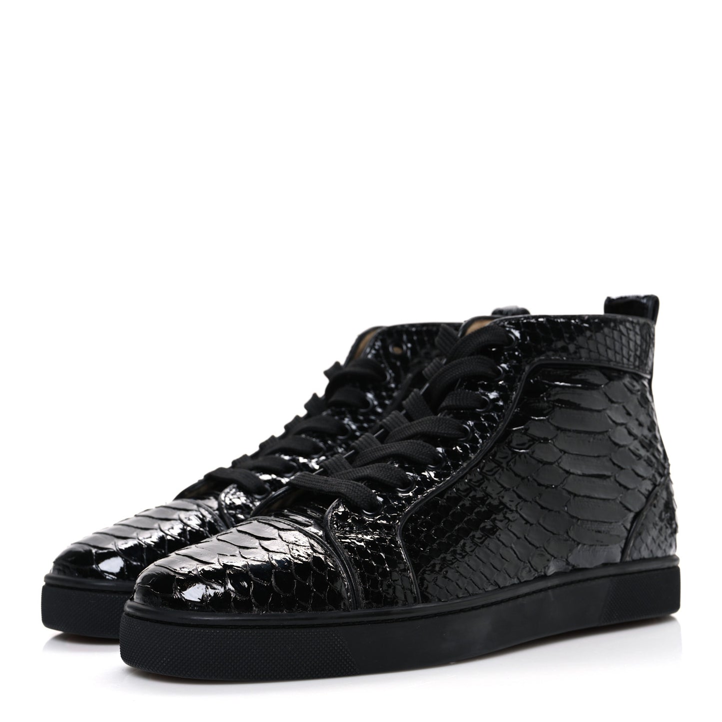 Patent Snakeskin Mens Louis Flat Sneakers 40 Black